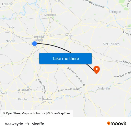 Veeweyde to Meeffe map
