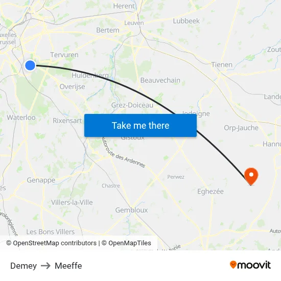 Demey to Meeffe map