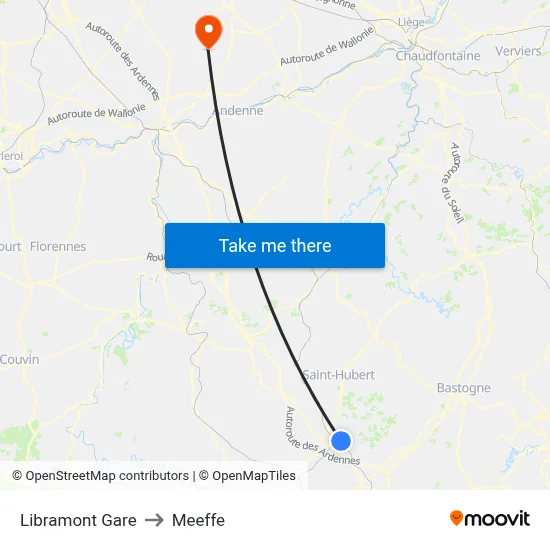 Libramont Station to Meeffe map