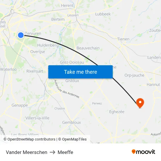 Vander Meerschen to Meeffe map