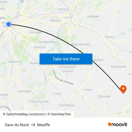North Station to Meeffe map