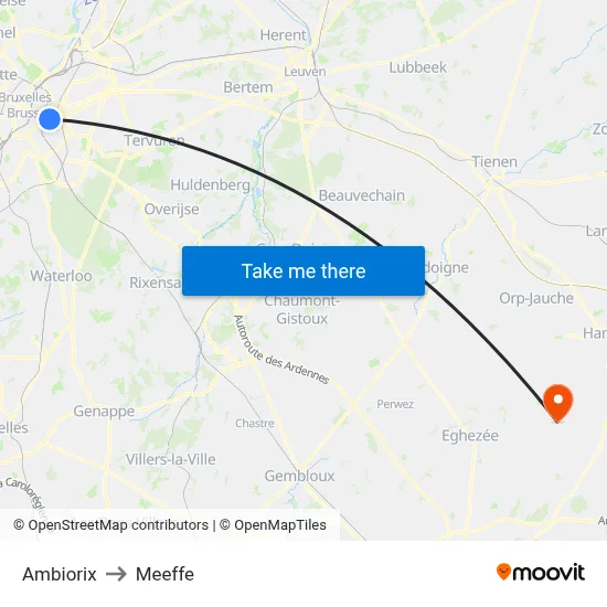 Ambiorix to Meeffe map
