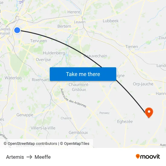 Artemis to Meeffe map