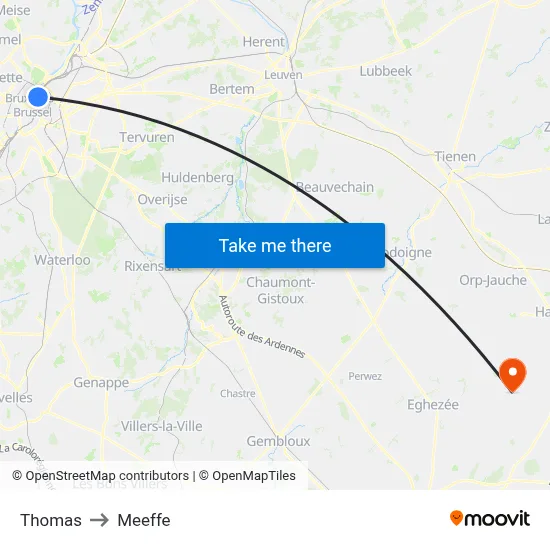 Thomas to Meeffe map