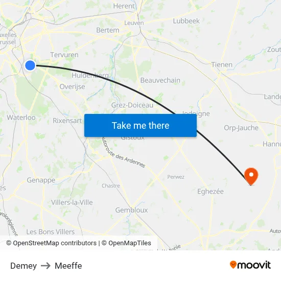 Demey to Meeffe map