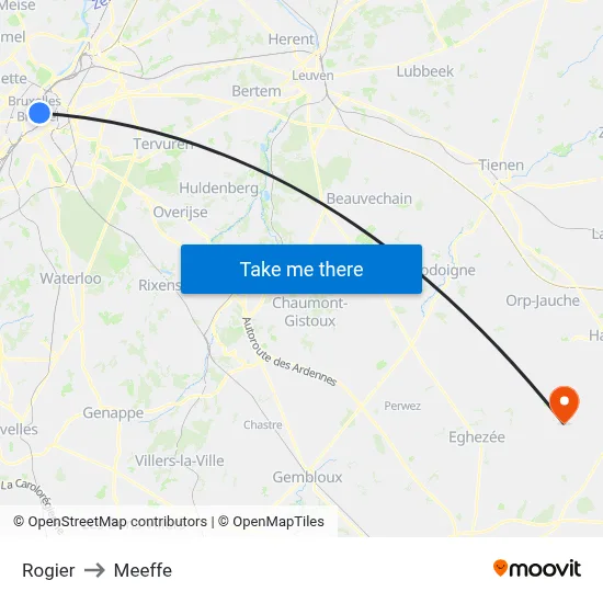 Rogier to Meeffe map