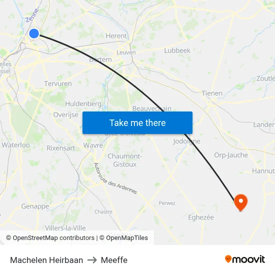 Machelen Military Road to Meeffe map