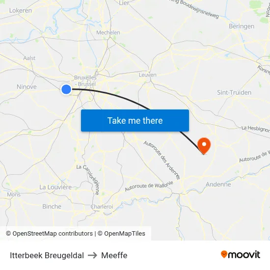 Itterbeek Breugel Valley to Meeffe map