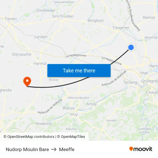 Nudorp Bare Mill to Meeffe map