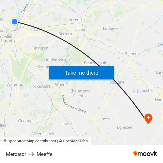 Mercator to Meeffe map