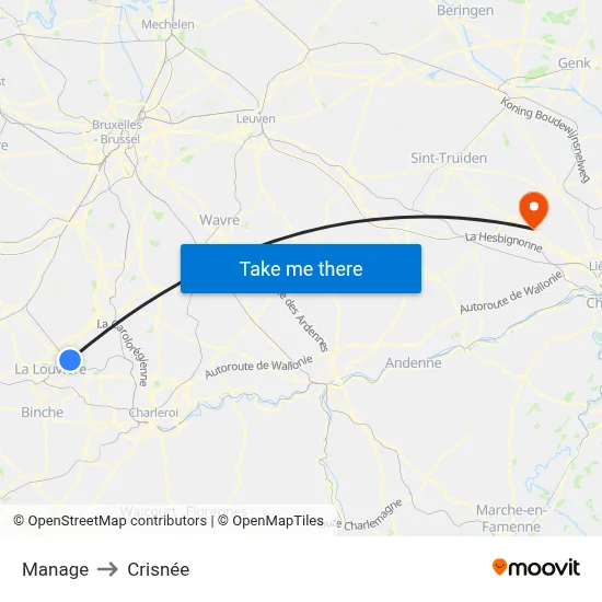 Manage to Crisnée map