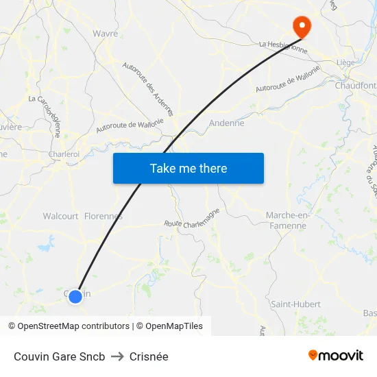 Couvin Gare Sncb to Crisnée map