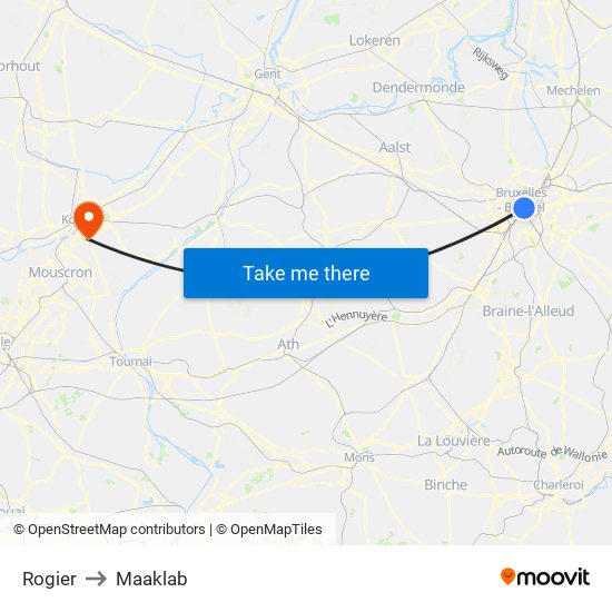 Rogier to Maaklab map