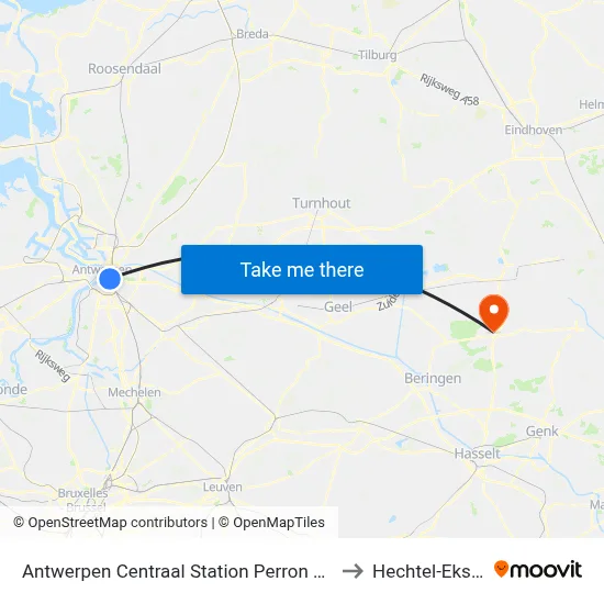 Antwerpen Centraal Station Perron 11 to Hechtel-Eksel map