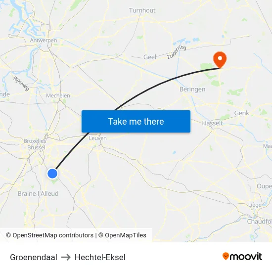 Groenendaal to Hechtel-Eksel map
