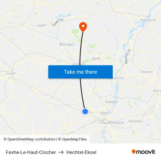 Fexhe-Le-Haut-Clocher to Hechtel-Eksel map