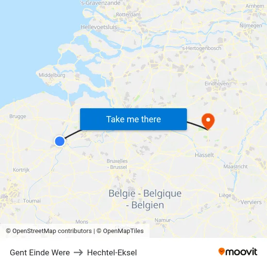 Gent Einde Were to Hechtel-Eksel map