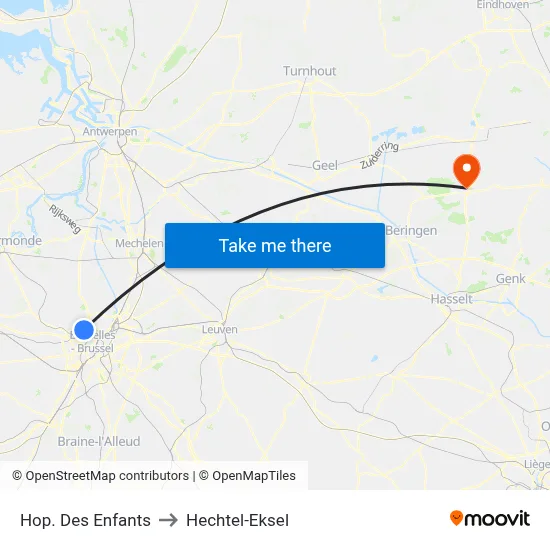 Hop. Des Enfants to Hechtel-Eksel map