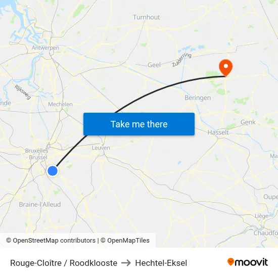 Rouge-Cloître / Roodklooste to Hechtel-Eksel map