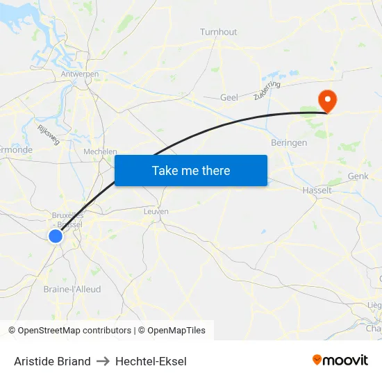 Aristide Briand to Hechtel-Eksel map