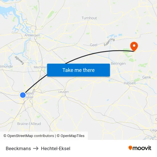 Beeckmans to Hechtel-Eksel map