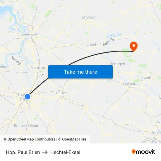 Hop. Paul Brien to Hechtel-Eksel map