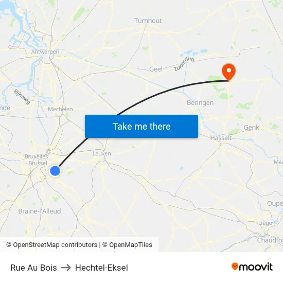 Rue Au Bois to Hechtel-Eksel map