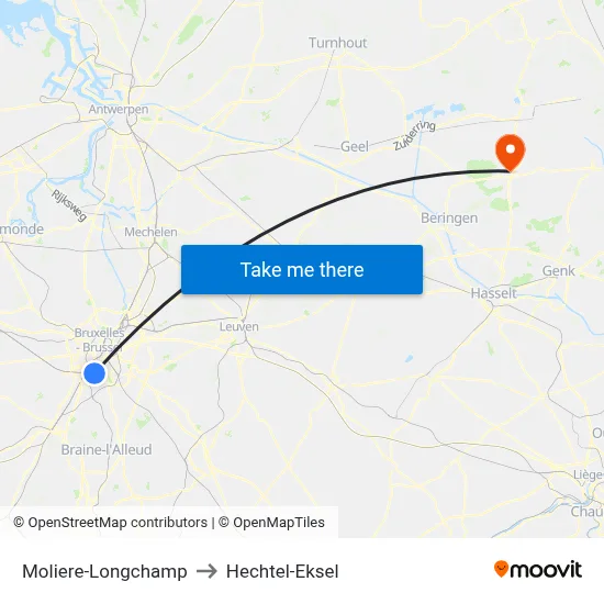 Moliere-Longchamp to Hechtel-Eksel map