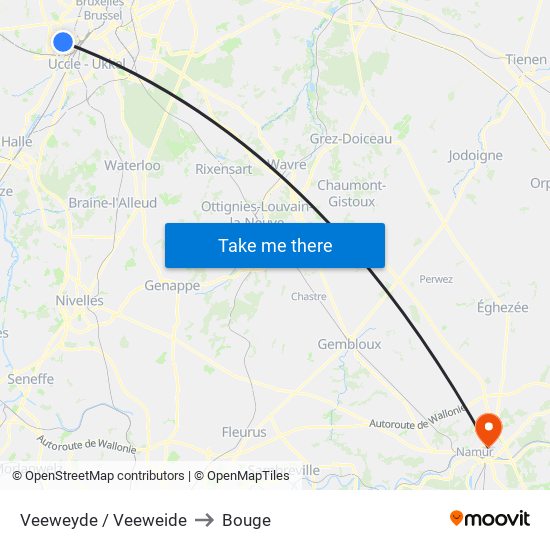 Veeweyde / Veeweide to Bouge map