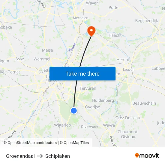 Groenendaal to Schiplaken map