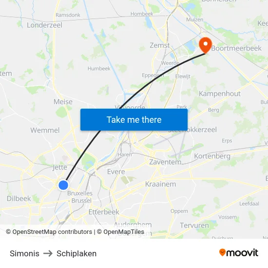Simonis to Schiplaken map