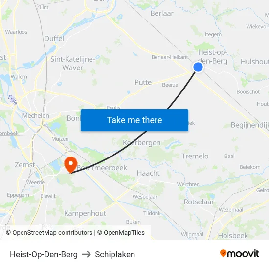 Heist-Op-Den-Berg to Schiplaken map