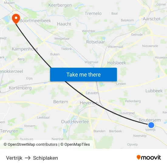 Vertrijk to Schiplaken map