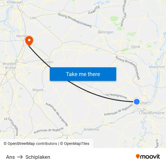 Ans to Schiplaken map