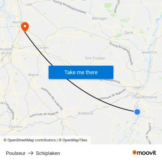 Poulseur to Schiplaken map