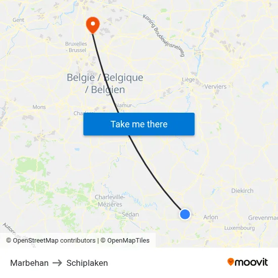 Marbehan to Schiplaken map