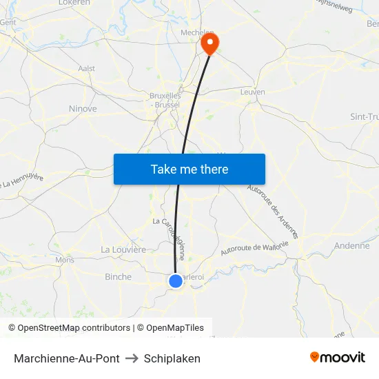 Marchienne-Au-Pont to Schiplaken map
