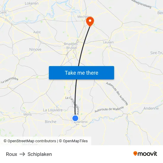 Roux to Schiplaken map
