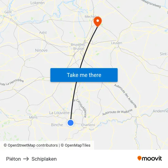 Piéton to Schiplaken map