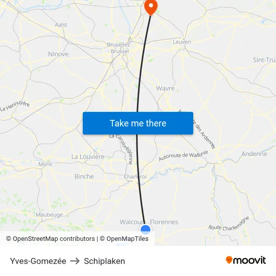 Yves-Gomezée to Schiplaken map