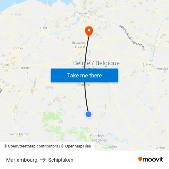 Mariembourg to Schiplaken map