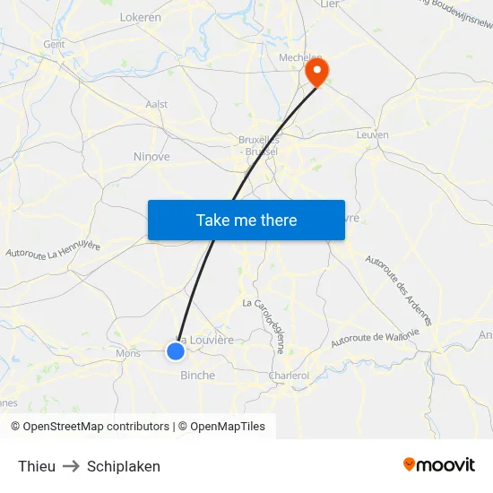 Thieu to Schiplaken map