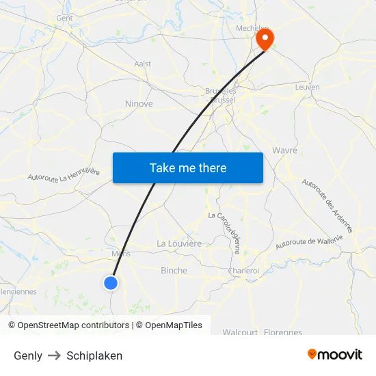 Genly to Schiplaken map