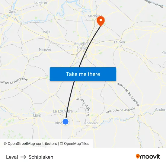Leval to Schiplaken map