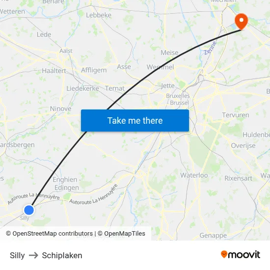 Silly to Schiplaken map