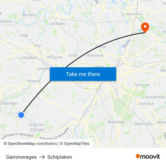 Gammerages to Schiplaken map
