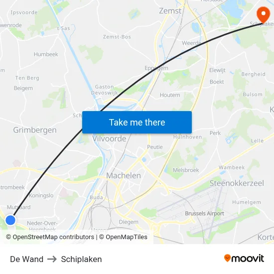 De Wand to Schiplaken map