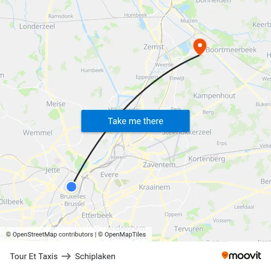 Tour Et Taxis to Schiplaken map