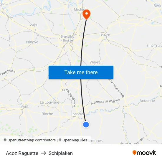 Acoz Raguette to Schiplaken map