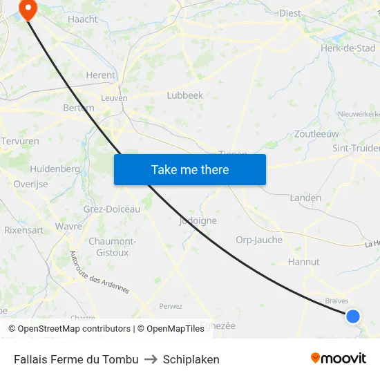 Fallais Ferme du Tombu to Schiplaken map